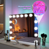 LED Hollywood Makeup Mirror Large Vanity Light Mirror with RGB Lighting 15 Bulbs