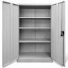 Metal Storage Cabinet Office Filing Cabinet 2 Door Lockable Garage Tools 3-Shelf