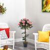 90cm Artificial Rose Tree Potted Indoor Outdoor Wedding Pink Flower Garden Decor