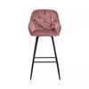 2* Velvet Bar Stools Breakfast Bar stool Pub Chairs Padded Seat Metal Leg CLIPOP