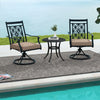 2 Piece Patio Swivel Chairs Outdoor Bistro Dining Chair Set w/Soft Cushion