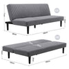 Grey Fabric 3 Seater Sofa Bed Recliner Sleeper Sofa Living Guest Room Sofabed