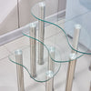 Nest Of 3 Nested Nesting Tables Side End Coffee Table Glass/Wood for Living Room