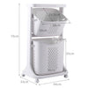 Rolling Laundry Sorter Cart Washing Basket Clothes Hamper Storage Bin On Wheels