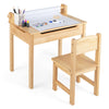 Kids Desk & Chair Set Flip Top Toddler Art Craft Drawing Writing Table Playroom