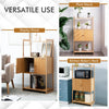 2 Tier Bamboo Bathroom Storage Cabinet Freestanding Cupboard Display Rack 2-Door