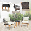3 Piece Patio Chair Set Outdoor Rattan Bistro Set with Removable Cushion