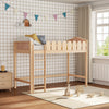 Single Kids Elevated Bed Frame Solid Wood Children Sleeping House High Bedstead