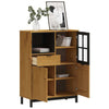 Lechnical Highboard with Glass Door FLAM 92x40x122.5 Solid Wood K7D0