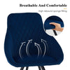 2Pcs Blue Dining Chairs Velvet Padded Seat Dining Room Chair Modern Metal Legs
