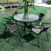4x Outdoor Dining Chairs Garden Yard Stacking Chair Patio Leisure Armchair Black