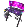 XL Large Gaming Desk Office PC Computer Desk Table RGB Lights Controller Stand