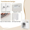 Modern Storage Cabinet w/2Doors & Open Compartment-White
