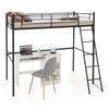 Single Metal Loft Bed Heavy-duty Steel Slats Support Loft Bed Home Sleeper Frame