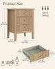 HEYZOEY Bedside Table Chest of 3 Drawers, Bedside Cabinet Wooden Nightstand, Oak