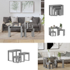 Nesting Coffee Tables Set of 3 Wooden Nest Side End Light Grey Living Room Table