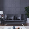 190cm Leather 3 Seater Black Sofa Bed Sleeper Couch Sofabed Settee Recliner Beds