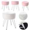 Round Dressing Table Stool Soft Fluffy/Velvet Piano Chair Makeup Seat Wire Legs