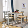 Dining Table Chairs Set 4 Seater Grey Contemporary Kitchen Dining Room