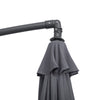 3m Garden Banana Parasol Cantilever Umbrella with Cross Base Grey