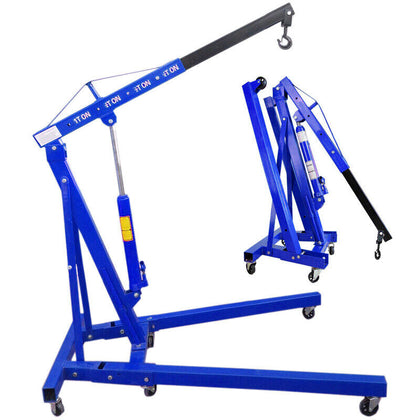 1 Ton Tonne Hydraulic Folding Engine Crane Stand Hoist lift Jack Lifting Garage