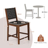 2X Woven Bar Stools Dining Chairs Solid Wood Frame Counter Height Chairs 24''