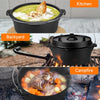 Portable Deep and Thick Stew Pot, Cast Iron Pot, Camping Cooking
