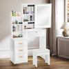 Dressing Table With Drawers Mirror Stool Set Makeup Desk Vanity Table Bedroom UK