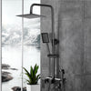Exposed Shower Taps Mixer Valve Black Bathroom Square Twin Head Bar Shower Set