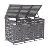 240L Triple Wheelie Bin Storage Wooden Store Cover Garden Rubbish Dustbin 3 Shed