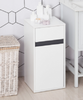 Modern Side Cabinet White Slim Storage Cupboard Small Narrow Drawer Shelf Unit