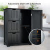 Bathroom Floor Cabinet Storage Cupboard Organizer W/Adjustable Shelf & 3 Drawers