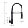 Monobloc Black Kitchen Sink Mixer Taps with Pull Out Hose Spray Single Lever Tap