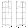 5 Tier Wire Shelving Unit, Metal Storage Rack with 4 Wheels, Kitchen Shelf