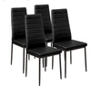 Set of 4 Black Dining Chairs Set Padded Seat Metal Legs Kitchen Home Furniture
