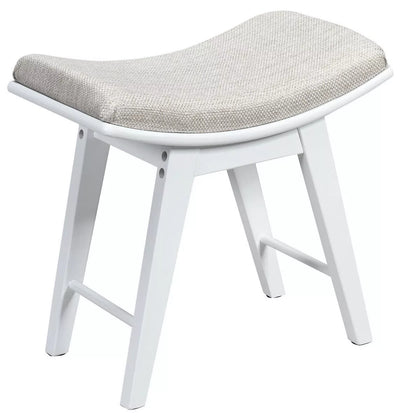 Make-Up Stool Dressing Chair with Curved Seat Cushion Wooden Desk Stool