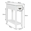 Narrow Nightstand Living Room 2 Tier Side Table