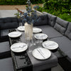 Rattan Corner Furniture Set Garden Black Sofa Stools Table Waterproof Cushions
