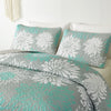Flowers Patchwork Bedspread Quilted Coverlet Set Bedding Pillowcase Double Size