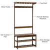 Solid Wood Coat Rack Stand Clothes Hanging Rail Rack Shelf Closet Portable Use