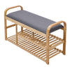 Bamboo Shoe Bench Shoes Storage Rack Organiser Cushion Padded Seat Hallway Stool