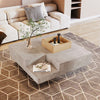 Modern Coffee Table with Concrete Effects Square Table Living Room Furniture