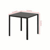 Small Space Dining Set 3Pcs Square Black Glass Dining Table+ 2 Dining Chairs Set