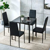 75cm Square Glass Top Table and 2/4 High Back Chairs Set Dining Kitchen Room Set