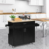 Kitchen Island Cart Rolling Storage Trolley Cart Serving Utility Trolley Black