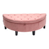 Velvet Storage Ottoman Footrest Bench Stool Box Seat Pouffe Chair Chest Bedroom