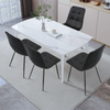 Set of 4 Dining Chairs High Back Velvet Kitchen Chair Modern Wood Legs Home
