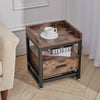 Industrial Side Table Bedside Cabinet Drawer Shelf Storage Bedroom Lamp Stand UK