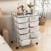 10-Drawer Storage Cart Home Organizer Storage Unit Trolley Utility Cart Clear