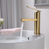 Brass Bathroom Basin Mixer Tap Sink Faucet Single Hole Deck Mounted Brushed Gold